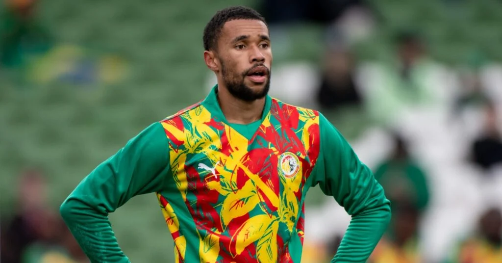 Yéhvann Diouf, gardien international sénégalais, en pleine action
