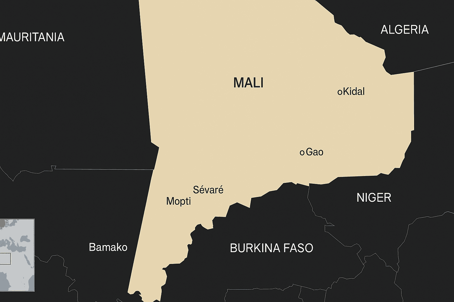 Carte des zones stratégiques du Sahel