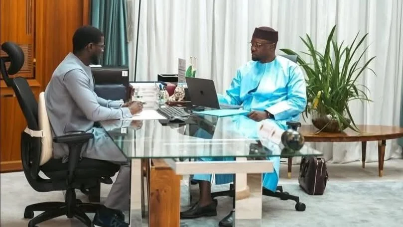 Rencontre politique entre Bassirou Diomaye Faye et Ousmane Sonko au palais présidentiel