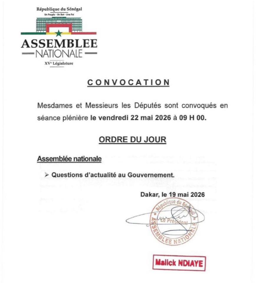 Séance en cours à l'Assemblée nationale du Sénégal