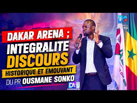 Ousmane Sonko lors de son discours à la Dakar Arena
