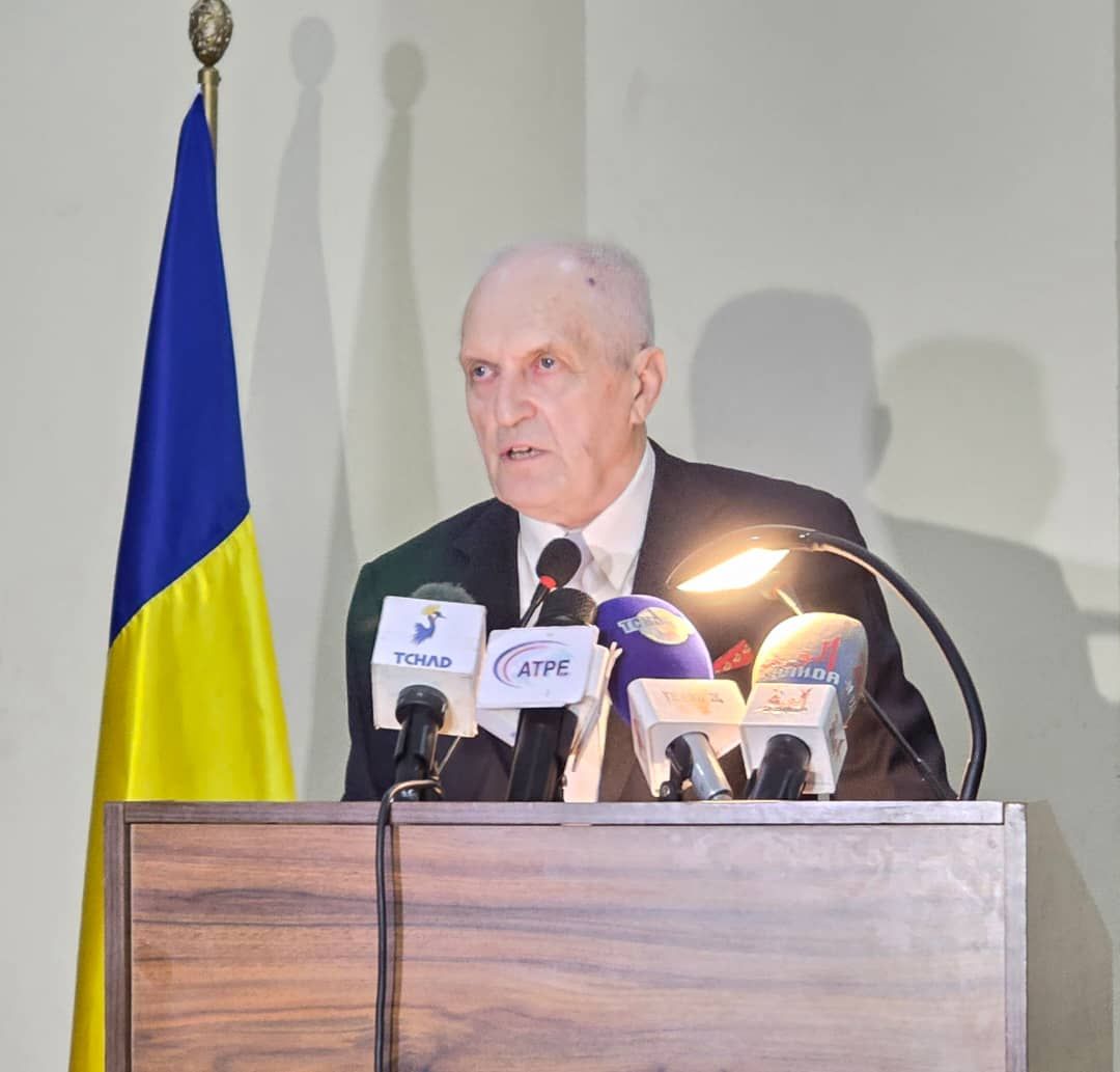 Cérémonie de la Journée de la Russie au Tchad, avec Vladimir Sokolenko, ambassadeur russe, et des responsables tchadiens