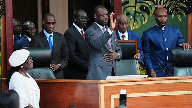 Ousmane Sonko lors de son élection à la présidence de l'Assemblée nationale sénégalaise