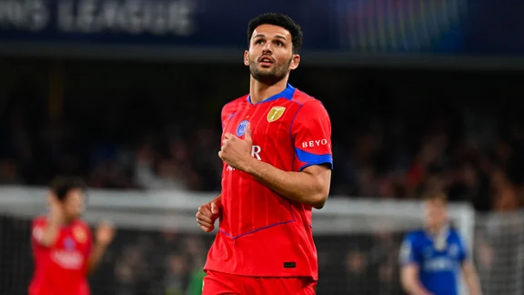 Gonçalo Ramos, attaquant portugais du PSG, célébrant un but en match officiel