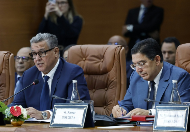 Les ministres des Affaires étrangères français et marocain, Jean-Noël Barrot et Nasser Bourita, lors des négociations