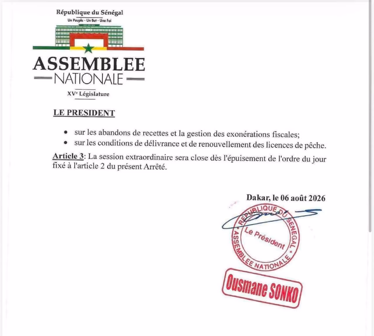 Photo de la séance de travail préparatoire à l'Assemblée nationale du Sénégal