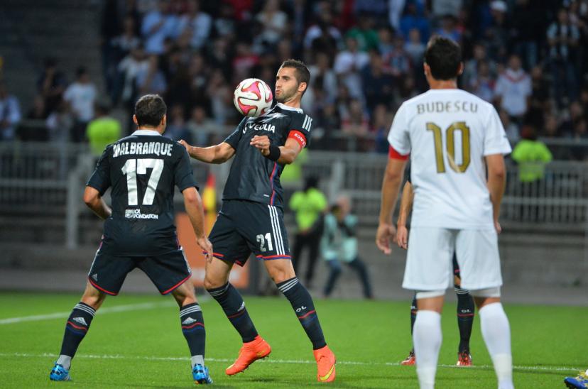 Steed Malbranque et Maxime Gonalons le 21 août 2014 contre l'Astra Giurgiu