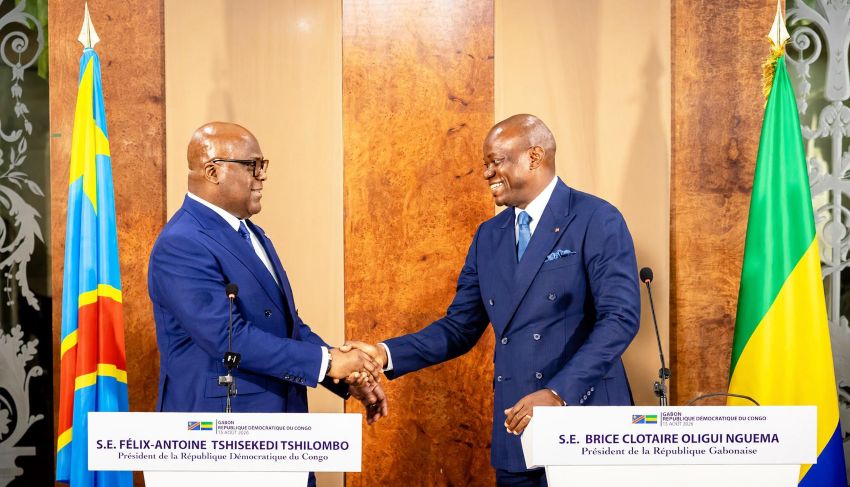 Les présidents du Gabon et de la RDC en discussion