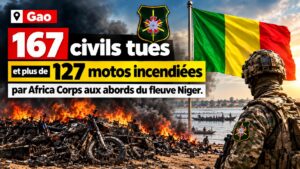 Gao : 167 civils massacrés et 127 motos brûlées par Africa Corps au bord du fleuve Niger